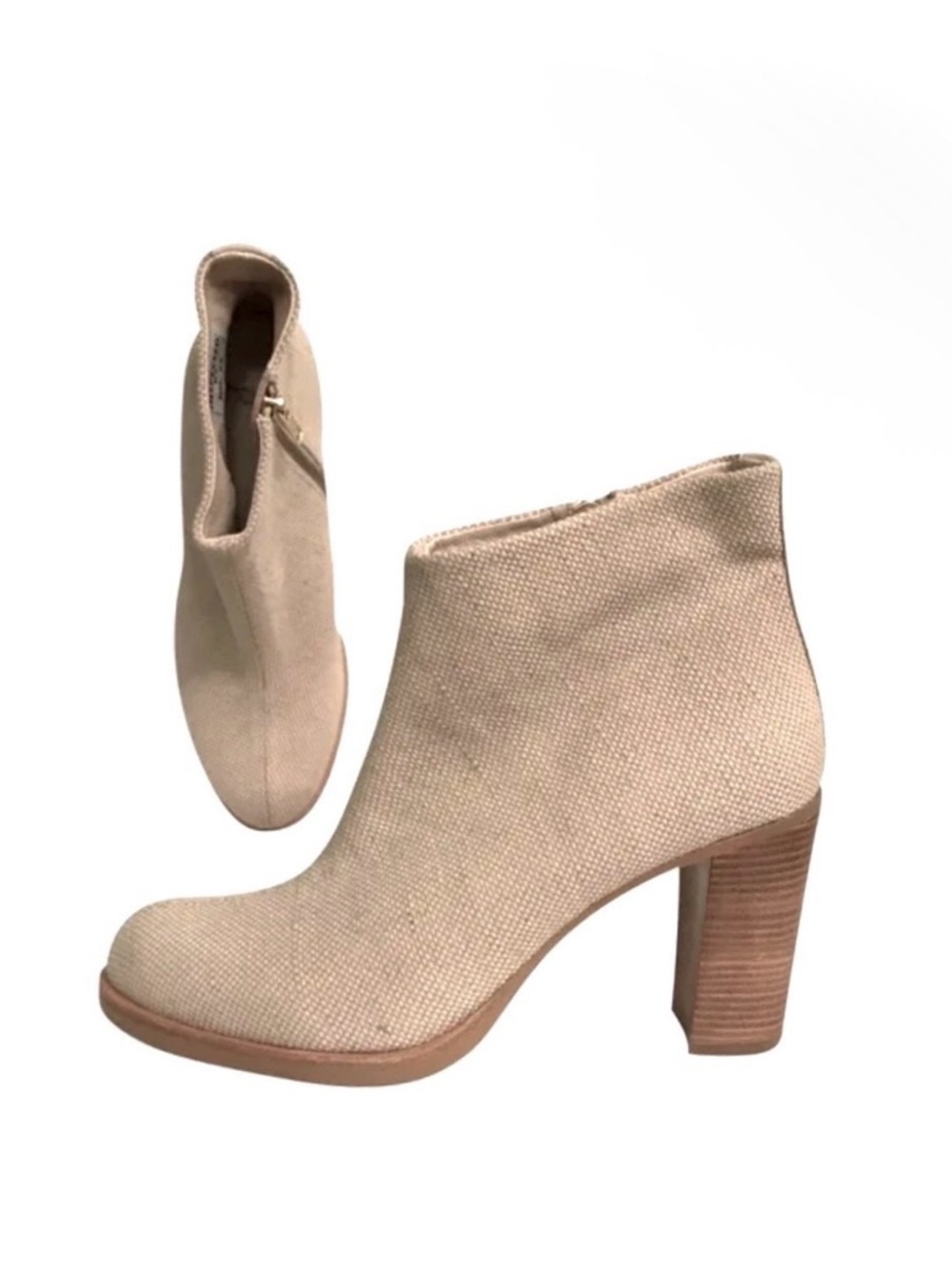 RAS Jeans Hana Canvas Linen & Leather Heels